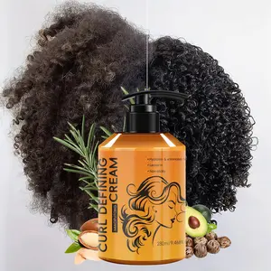 280ml Curling Styling Cream, enriched with Castor Oil, Moroccan Nut Oil, and Rosemary Oil, nourishes hair strands, creating fuller and more voluminous curls and waves. Suitable for everyday styling, curl defining cream, hair care, unisex, best gift