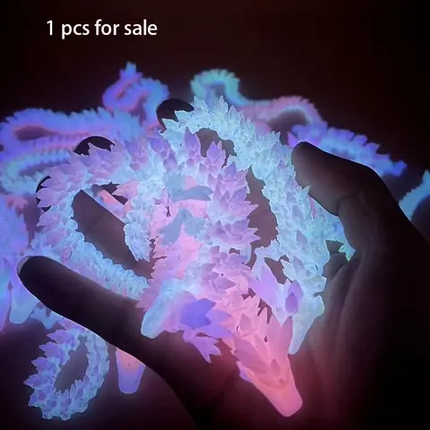 3D Printed Luminous Glow in the Dark Crystal Dragon, 1 Count Creative Desktop Decoration, Desktop Ornament for Home Office Dormitory School Car, Home Decor Statue, Decorative Home Ornament, Decorative Ornaments, Decorations And Ornaments