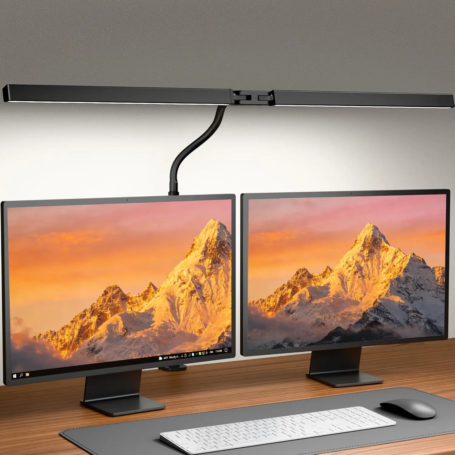 ARTBLEPRO Double LED Desk Lamp - Eye-Care Table Lamp with Metal Clip, Flexible Adjustable, 4 Color Modes, 5 Brightness Levels, Dimmable, 3000k-6000k, 20%-100% Brightness, 1-Key Control for Office, Study, Table Lamps