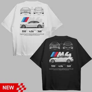 Drive in Style Car-Themed Vintage Graphic Tees F82 M4 T-Shirt F82 M4 Technical Specs Shirts Sport Car Gift Shirt Top Go- Tee Shirt Fits Everyone