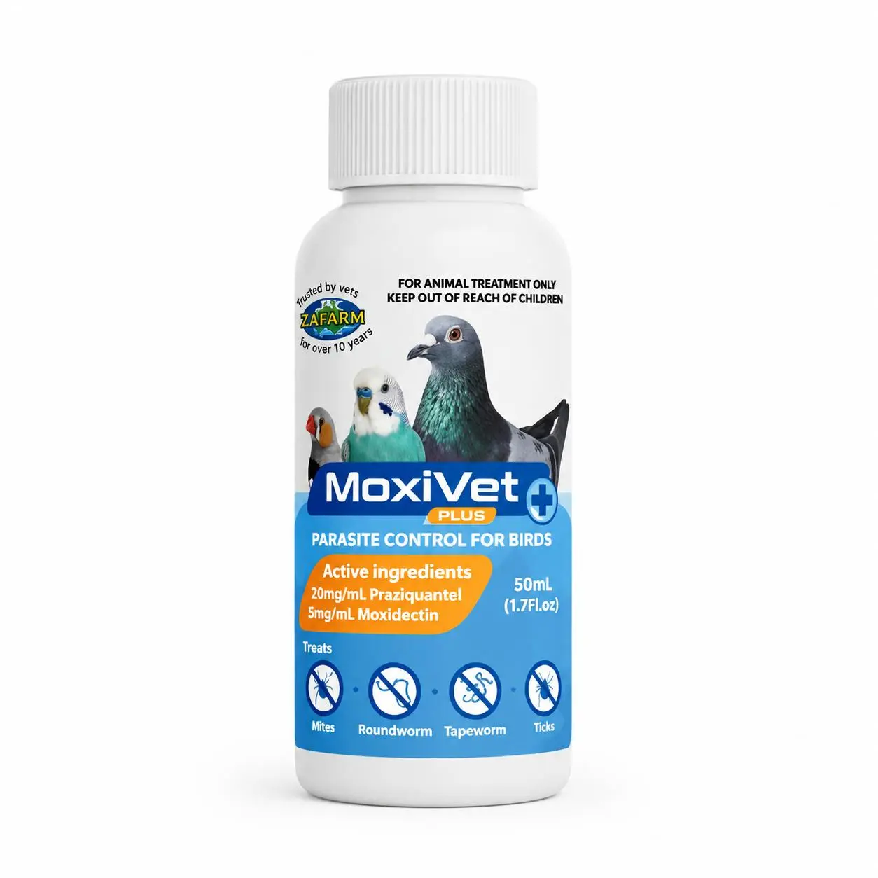 MoxiVet Plus – Bird Parasite Control Supplement (50 mL)