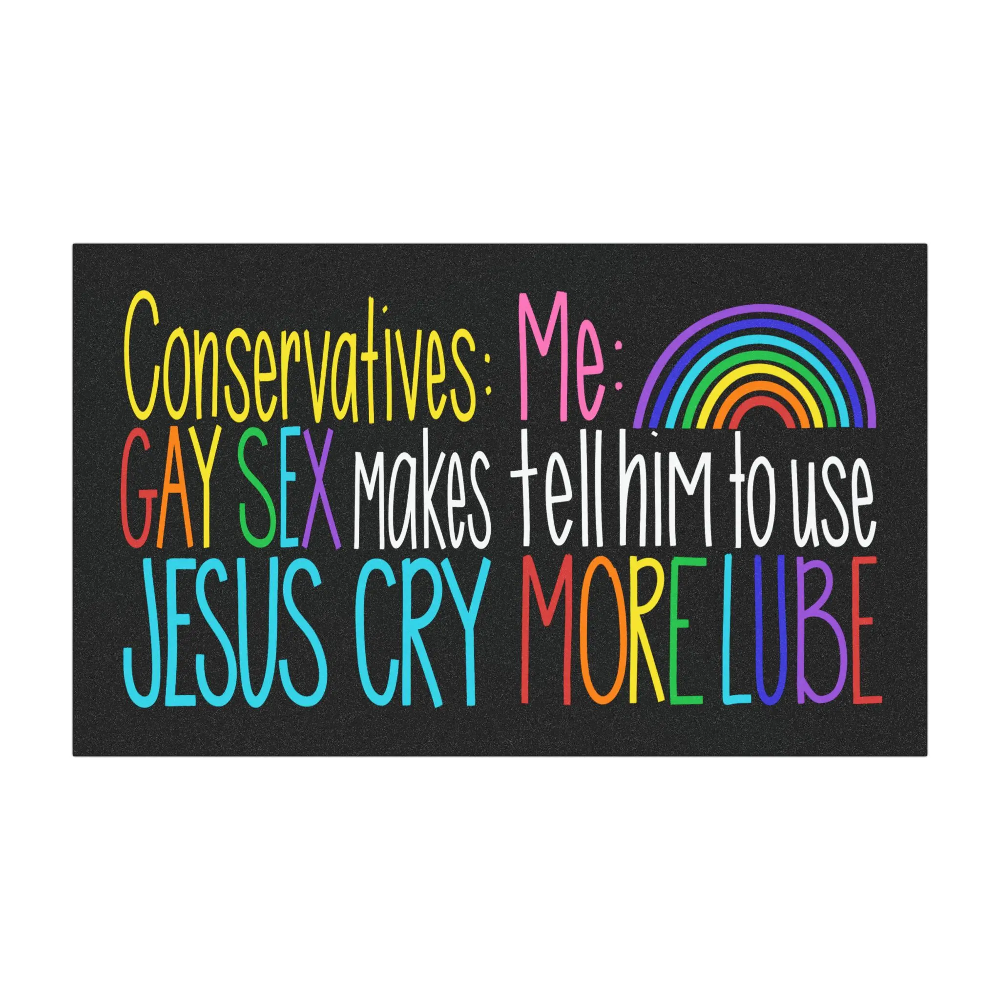 LGBTQ Rainbow Palette Car Magnet with "Gay Sex Makes Jesus Cry More Lube" Slogan, Car Stickers, Auto Accessories, Vehicle Accessories, Car Accessories, Decal For Cars