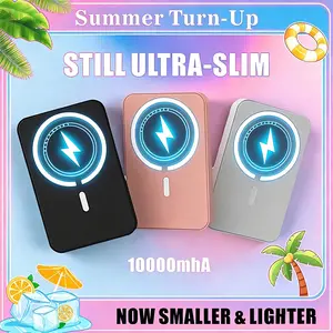 100-Still Ultra-Slim 10000mAh Magnetic Power Bank Wireless Portable Charger Fast Charging for iPhone 16/15/14/13/12/Plus/Pro Max Compact USB Type-C MagSafe Battery Pack Smartphone Chargeable