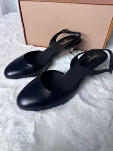 Chanel Black Canvas CC Heels Slingback Sandals wwl