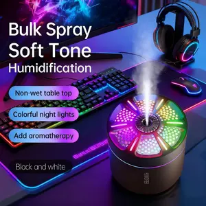 Small Steel Cannon Humidifier, Silent Operation, Multi-Color Ambiance, Suitable for Living Room, Bedroom, Car, Can Be Used as Car Diffuser