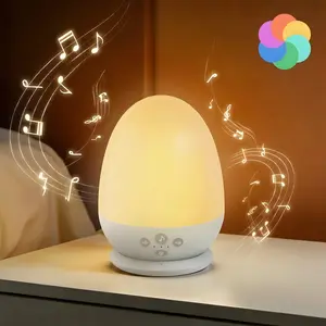 VAVA Upgraded Night Light with Sound Machine, 8 RGB Colors,  Egg Night Light for Nursery, Stepless Dimming, Touch Control, Night Lamp for Kids Bedroom, Safe & Harmless, Eye-Caring