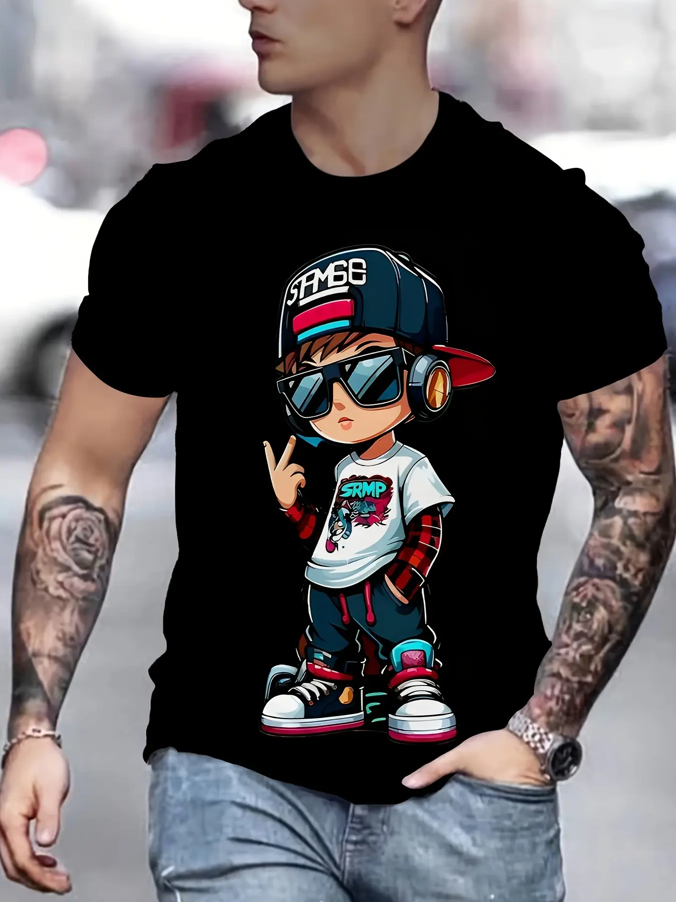 Boys novelty T-shirt 3D digital printing short sleeve Funny Graphic Shirt Cartoon Print Tee Casual Shirt Trendy Graphic Tee Funny Print Shirts