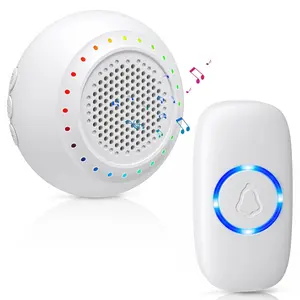 ISUNMEA Wireless Doorbell, Doorbell Chime Kit with 1 Transmitter and 1 Receiver, Waterproof, 1000-foot Range, 48 Ringtones, 4 Volume Levels, LED Flash, Doorbell for Home or Classroom