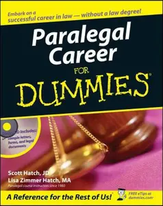 USED Book - Paralegal Career for Dummies [With CD-ROM] by Hatch, Scott A. (Paperback) - english