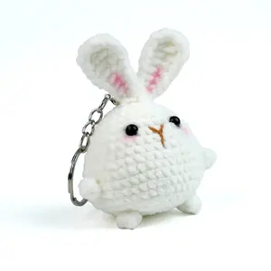 Personalized Crochet Bunny Keychain – Cute Custom Plush Gift for Mom, Perfect Mother’s Day Gift