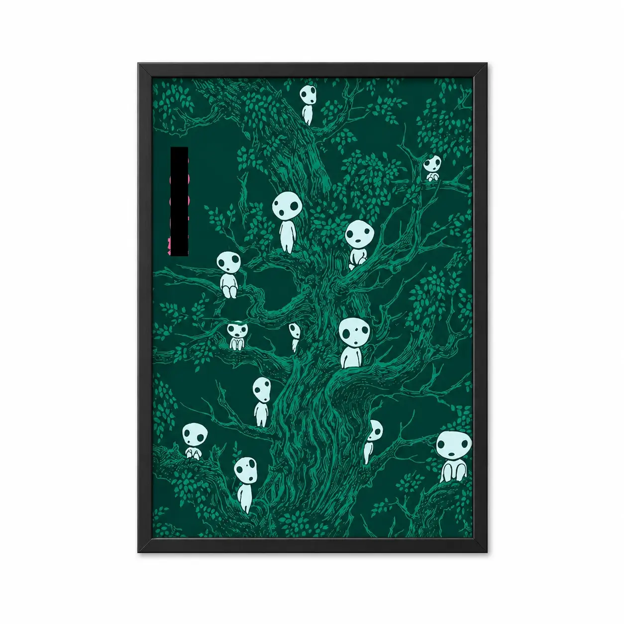 Princess Mononoke Kodama Tree Canvas Wall Art, Studio Ghibli Anime Poster