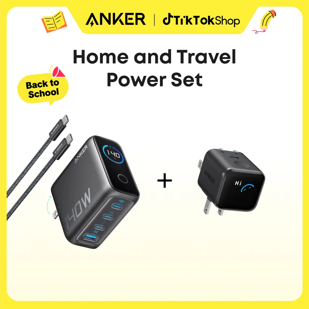 【Home & Go Power Set】Anker 140W Laptop Charger, 4-Port Multi-Device Charging,140W Max USB-C Charger, &Anker Smart Display Charger,Anker Nano 45W Fast Charging USBC Charger with Smart Recognition sohochic