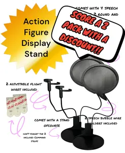 2 Pack Action Figure Display Stand with Speech Bubbles
