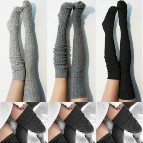 Women's 3-Pair Over-the-Knee Cable Knit Thigh High Socks - Cozy Socks for Women, Winter Casual Legwear, Warmth + Style, Knitted Texture with Random Pairing