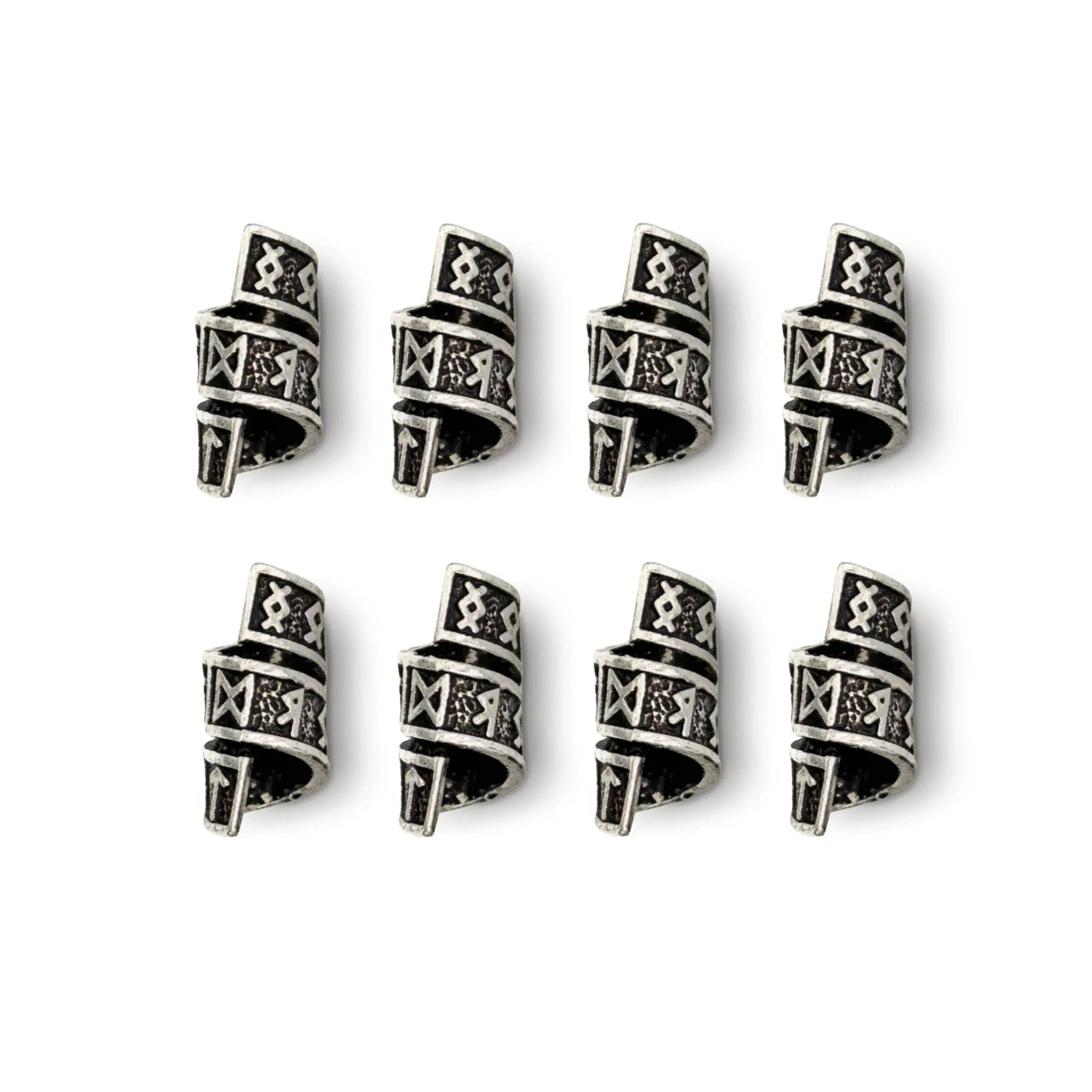 Rune Beard Rings - (Silver - 8)