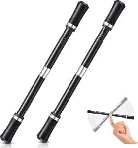 2 Pieces Spinning Pen Rolling Finger Rotating Gaming Trick Pen Mod with Tutorial No Refill Stress Releasing Brain Training Toys for Adults Office Supplies