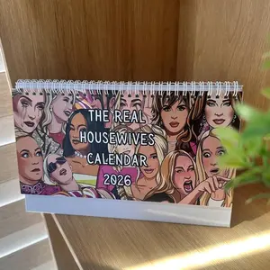 Real Housewives 2026 Desk Calendar Bravo TV RHOBH Gift High-Quality Paper Vibrant Visuals Writable Grids Spiral Binding
