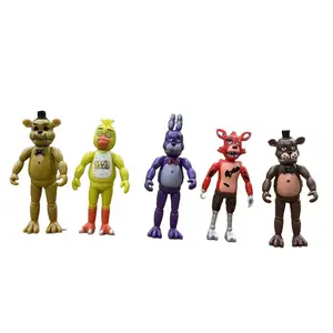 5Pcs FNAF Luminous Bonnie Bear Foxy Chica Freddy Movable Joints Anime Figure14CM PVC Action Figure Model