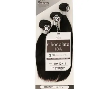 Prime Chocolate 10A Unprocessed Human Hair 3-Piece Multipack Bundle Straight Length