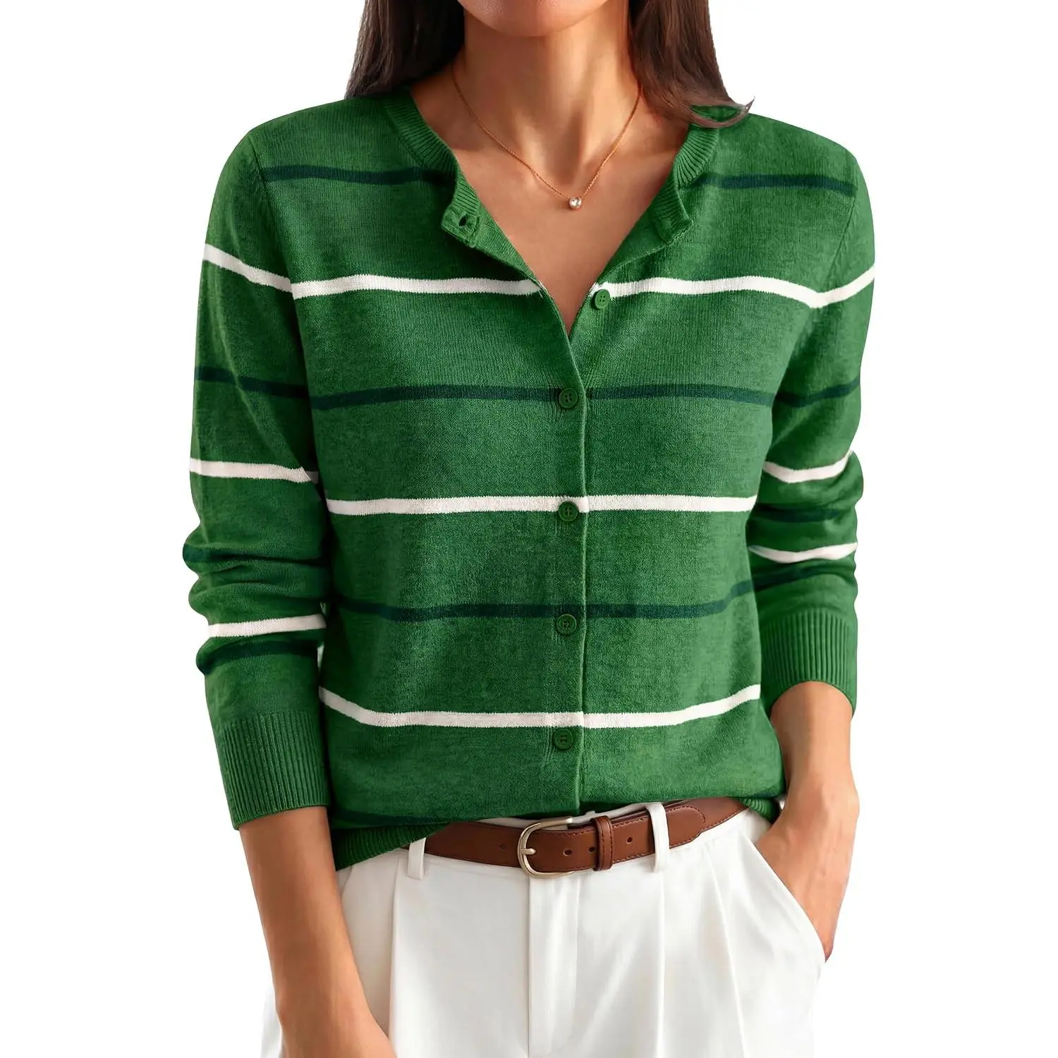 Green Beige Stripe