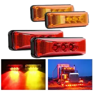 Nilight 3.9 Inch Amber Red LED Fender/Side Marker Light (2 Pairs)