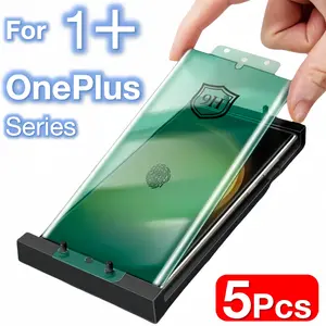 5 Pack Ceramic Soft Screen Protector for Oneplus 1+ 13 12 12r 11 11r 10 9 8 Pro, Anti-Fingerprint, Full Glue, Not Tempered Glass, Protection