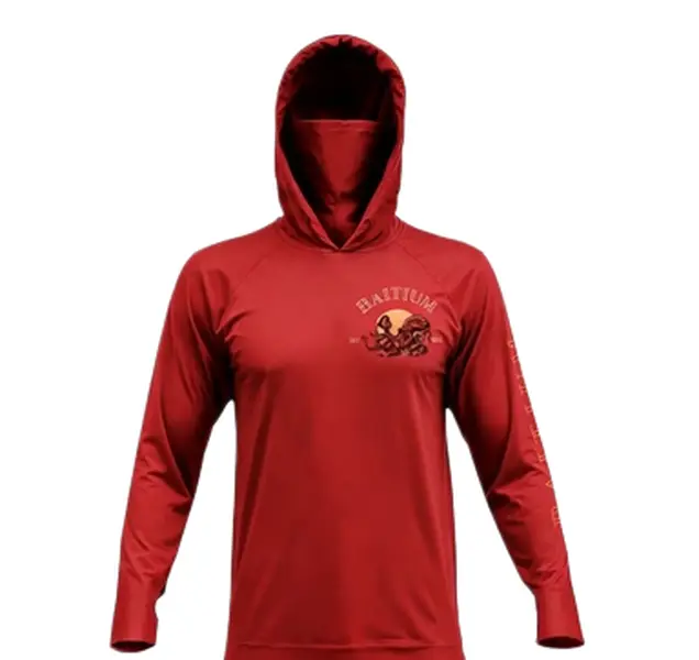 Men's UPF 50+ Quick-Dry UV-Protective Long-Sleeved Fishing Hoodie with Face Mask, Fish-Printed Professional Outdoor Angler Shirt sleeve jacket