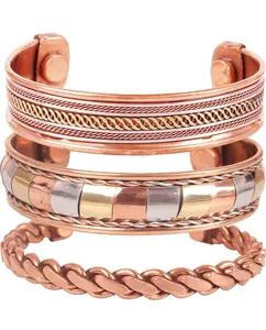 Set of 3 | Premium  beautiful Handmade Copper Bracelets - Unisex Design