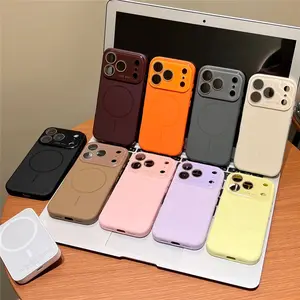 Magnetic adsorption soft-touch liquid silicone phone case suitable for iPhone 17, 16, 15, 14, and 13 series. Skin-friendly feel, simple and stylish, great as a gift or personal item 995