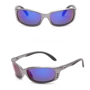 Costaego Men Polarized Sunglasses UV400 Gray Frame Blue Lens TR90 Lightweight Sport Shades Outdoor Performance