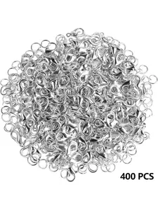 400 Piece Lobster Clasp Set with Open Jump Rings, Silver Color Jewelry Hooks for DIY Handmade Jewelry Making, Vintage Jewelry Clasps, Beading Accessories