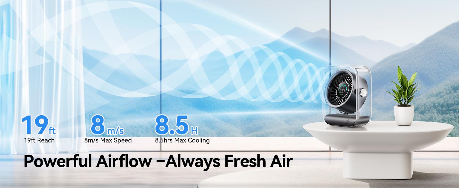 KIMMOO Rechargeable USB Desk Fan, Quiet Table Fan with Turbo Airflow, 100 Speeds, Digital Display, 90° Rotating, Small Battery Desktop Fans for Bedroom Home Office Travel, Black KIMMOO Rechargeable USB Desk Fan, Quiet Table Fan with Turbo Airflow, 100 Speeds, Digital Display, 90° Rotating, Small Battery Desktop Fans for Bedroom Home Office Travel, Black