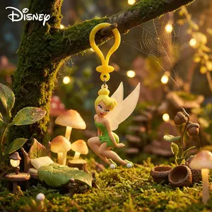 Disney Princess Tinker Bell PVC Keychain 1PC Official License Figurine Bag Clip Charm Collector Keyring Backpack Decor Durable PVC Rubber Gift