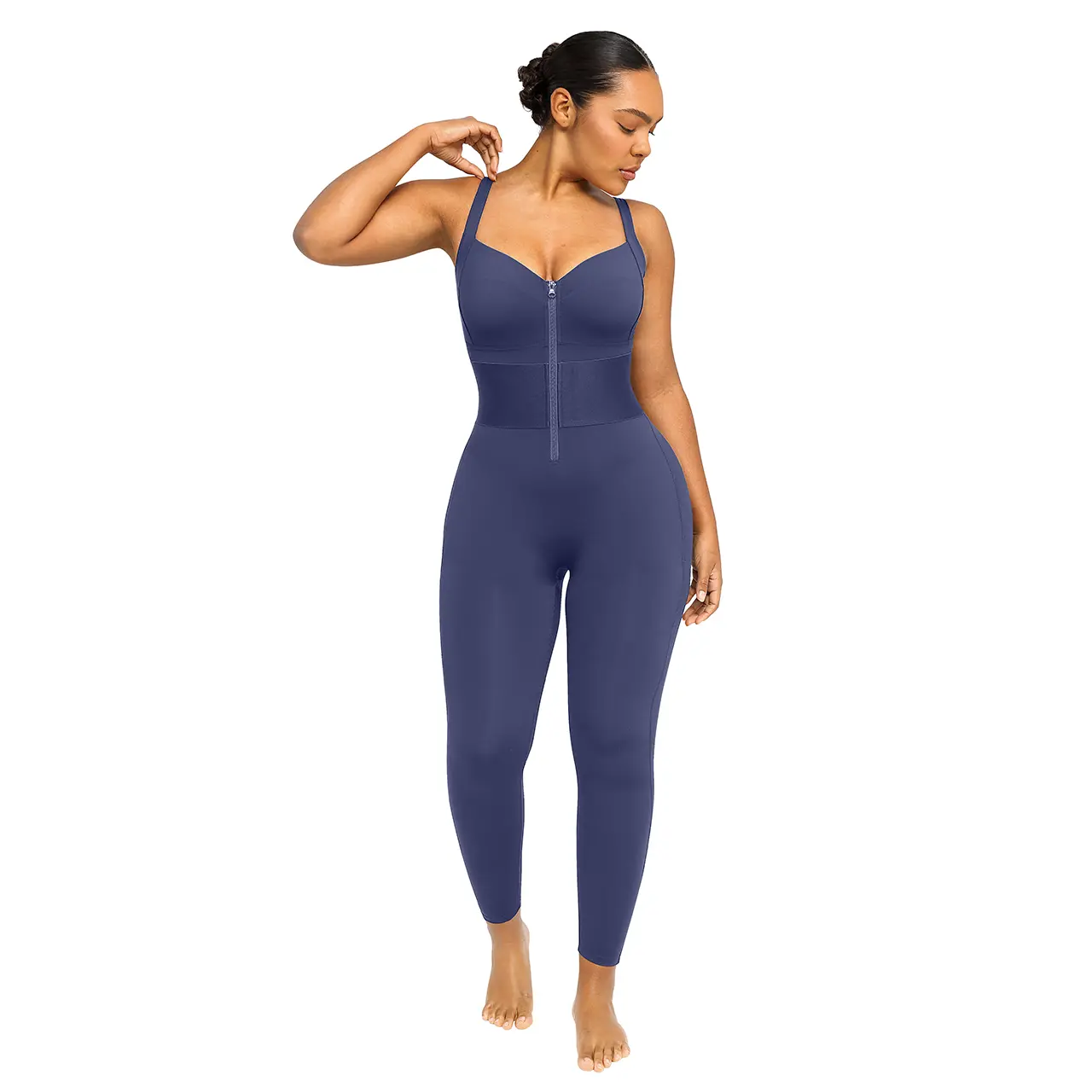 Shapellx AirSlim ElasticFuse Zipper Shaping Jumpsuit Waist band Tummy bridle Workout Outfit Womenswear Shapewear Bodysuit One-piece Yoga Suit Stylish Activewear Creator
