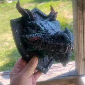 3D Printed Dragon Head Wall Mount - Customizable and Donated to Cancer Treatment Centers - Hanging, Decor