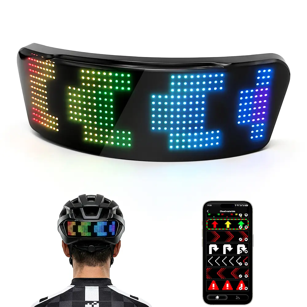 4-in-1 Smart LED Helmet Taillight - APP Control, Motorcycle & Cycling Use, Auto Speedometer, Turn Signals, Brake Light, Programmable Display, HD RGB LED Light, Color Changing, Battery, Waterproof, Helmet Protection, High Visibility Reflective, Hd Rgb Leds