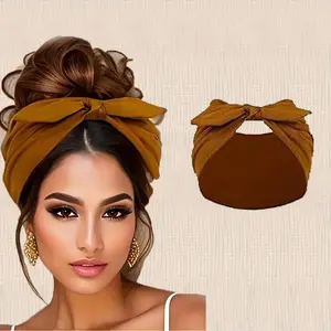 Fashion Solid Color Hair Tie, Soft Elastic Loose Headband with Elegant Bow Design, Comfortable for Daily and Vacation Wear, Headband Head Wrap