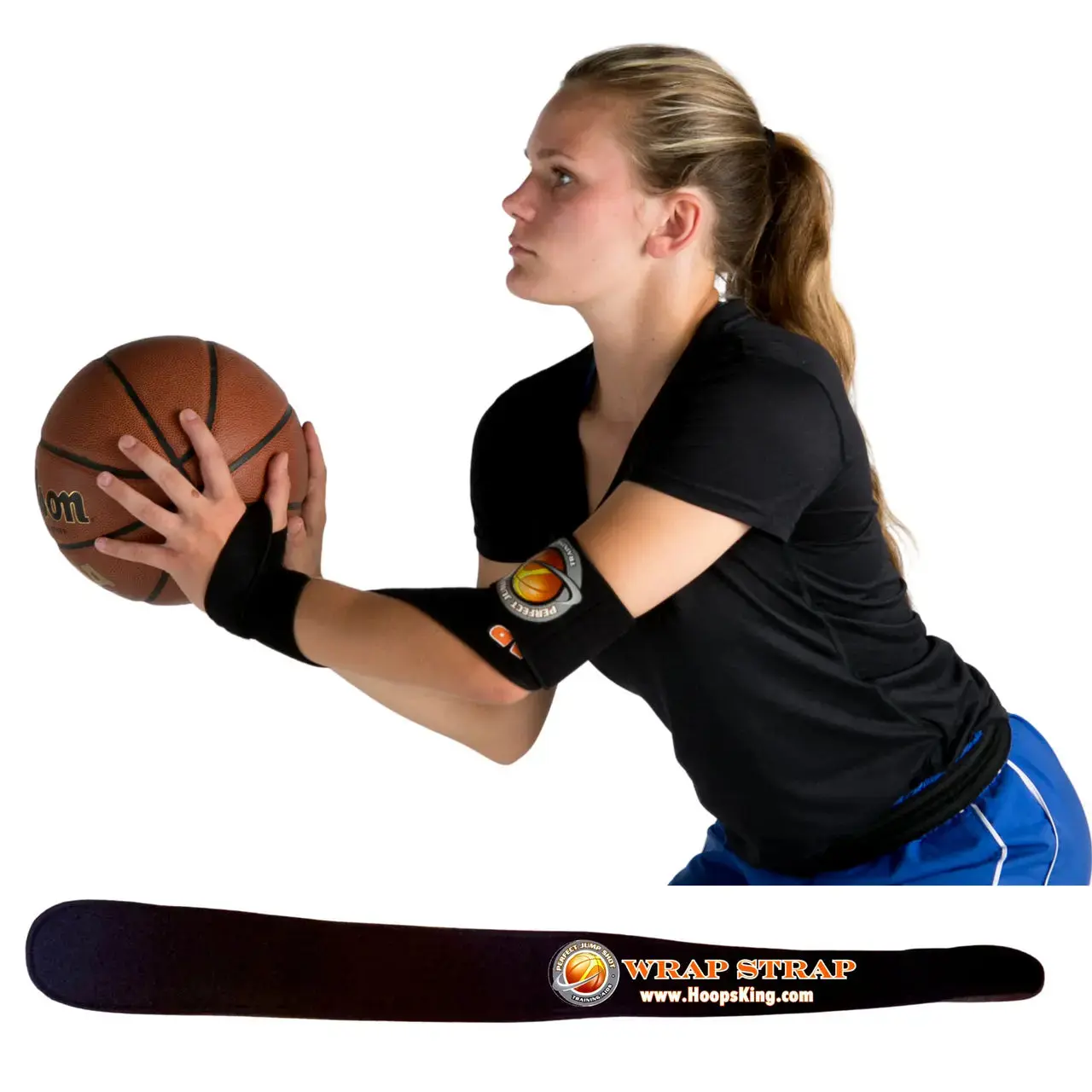 Basketball Shooting Aid, Adjustable Neoprene Wrap Strap to Limit Rotation for Proper Form, Easy to Wear for Shooting Drills, Durable Stitching, Encourages One Handed Release