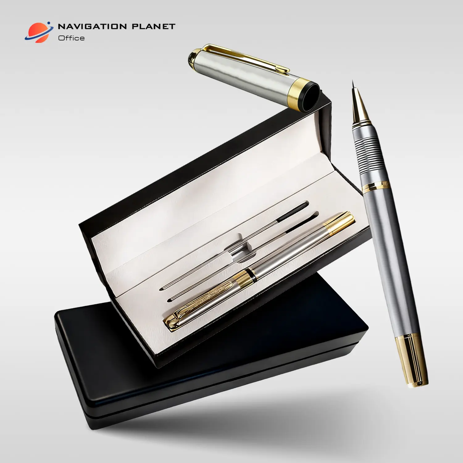 Premium Metal Gel Pen Gift Set with Extra Refills and Elegant Gift Box, Smooth Writing Fine Point Business Pen for Office, School, Graduation, Birthday and Holiday Gifts for Men and Women