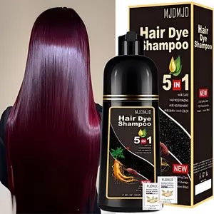 Long-lasting Color Lock 5-in-1 Semi-permanent Wine Red Hair Dye Shampoo Brightens The Shine, Neutralizes Yellowish Tones, And Contains Herbal Ingredients,Wait For 15 Minutes Before Rinsing,It Is Suitable For Hair Dyed In Wine Red And Berry Color