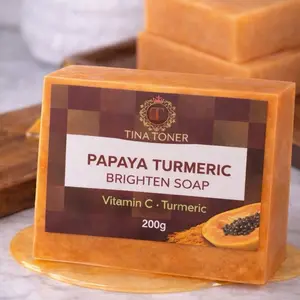 Tina Toner Papaya Turmeric Soap 200g - Natural Formula with Shea & Turmeric for Smooth Radiant Skin Care