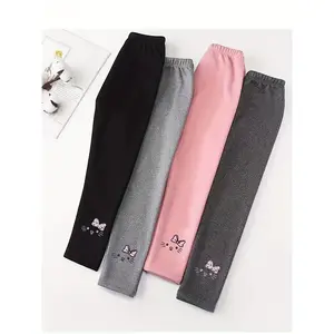 4-piece set of girls' fleece-lined thick seamless thermal leggings