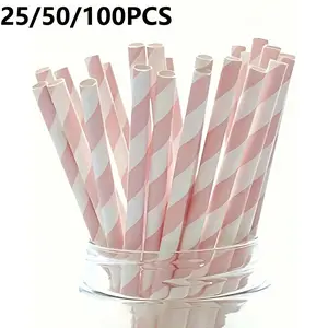 Striped Straws, Heart-Shaped Straws, Beverage Straws, Perfect for Parties, Bars, Weddings, Birthday Celebrations, Anniversary Events