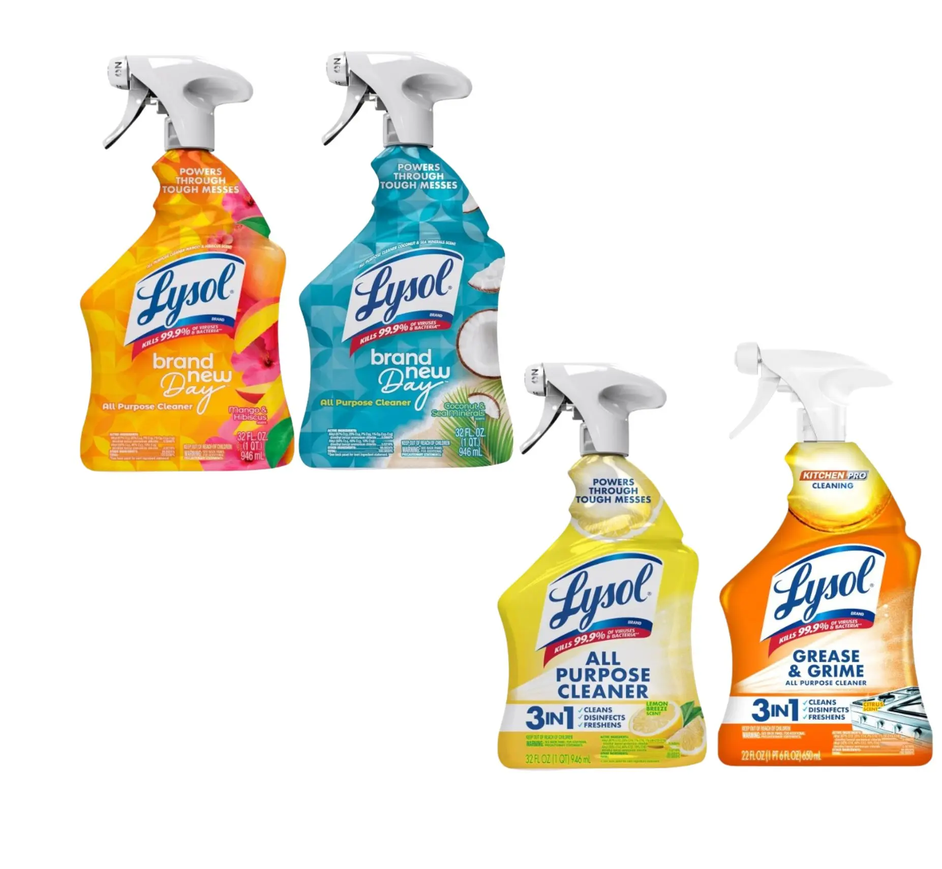 Lysol Antibacterial All-Purpose Spray Bottle, Home Supplies Fast-Disinfecting Cleaner & Deodorizer with Fresh Lemon Scent for Kitchen, Bathroom Hard Surfaces - Bacteria Cleaning Solution, Disinfects Fast