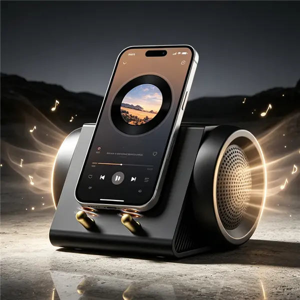 XHJ Portable Wireless Bluetooth Subwoofer Speaker - No Pairing Required, HD Surround Audio, 3-in-1 Universal Smartphone Stand, Battery-Powered, Compatible with Tablets, iPhones, Android/Lightning Devices, Black, Mother’s Day Gift (Summer Sale), Subwoofers
