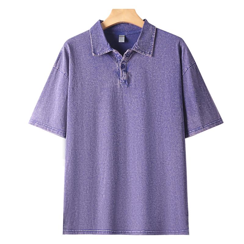 TOOTD Premium — Heavyweight 13 oz washed short-sleeve polo shirt (sizes 42–50), 100% cotton, men’s summer apparel