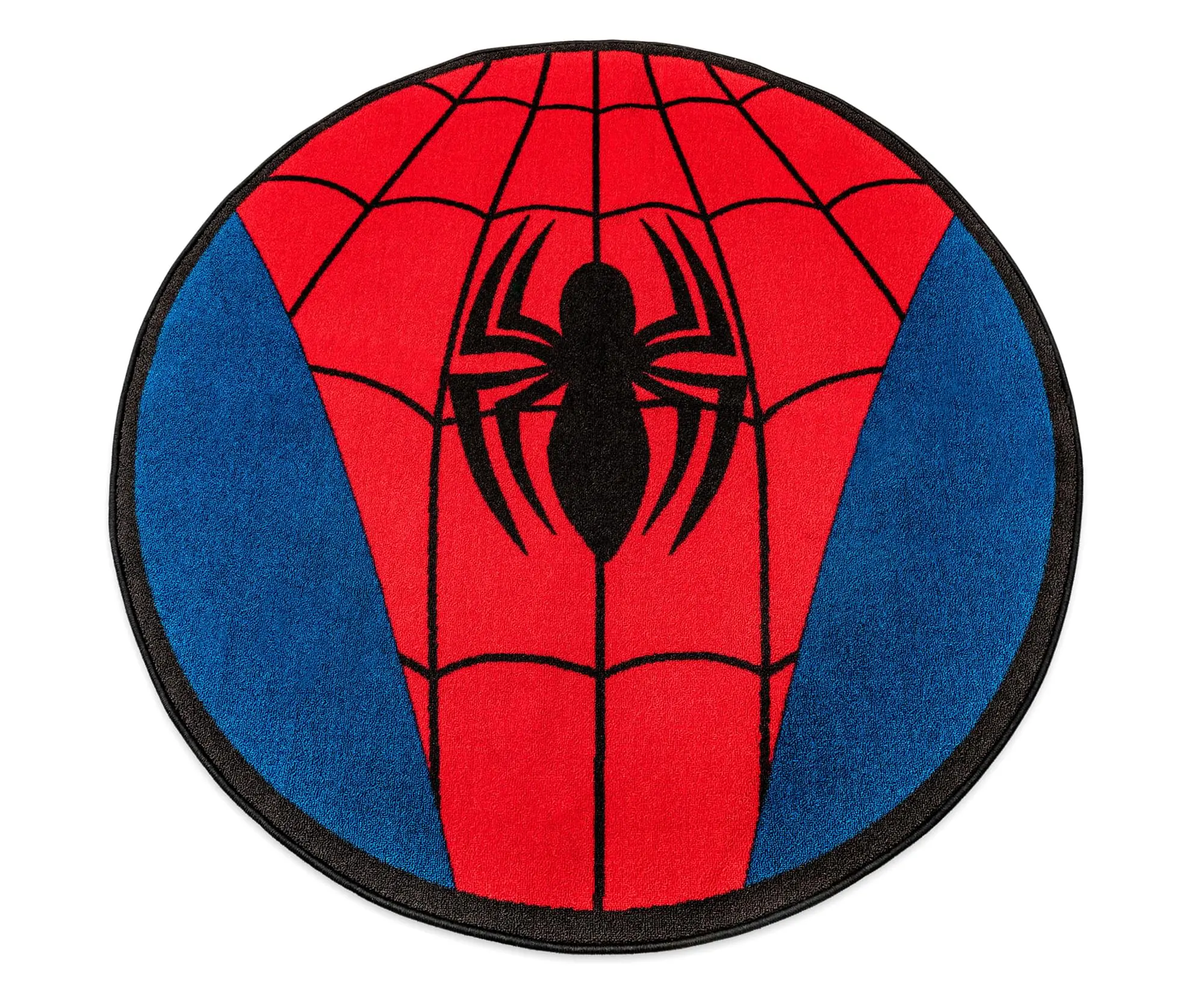 Marvel Spider-Man Chest Logo Round Printed Area Rug | 52 Inches, Cartoon Pattern Rug, Home Decorative Rug
