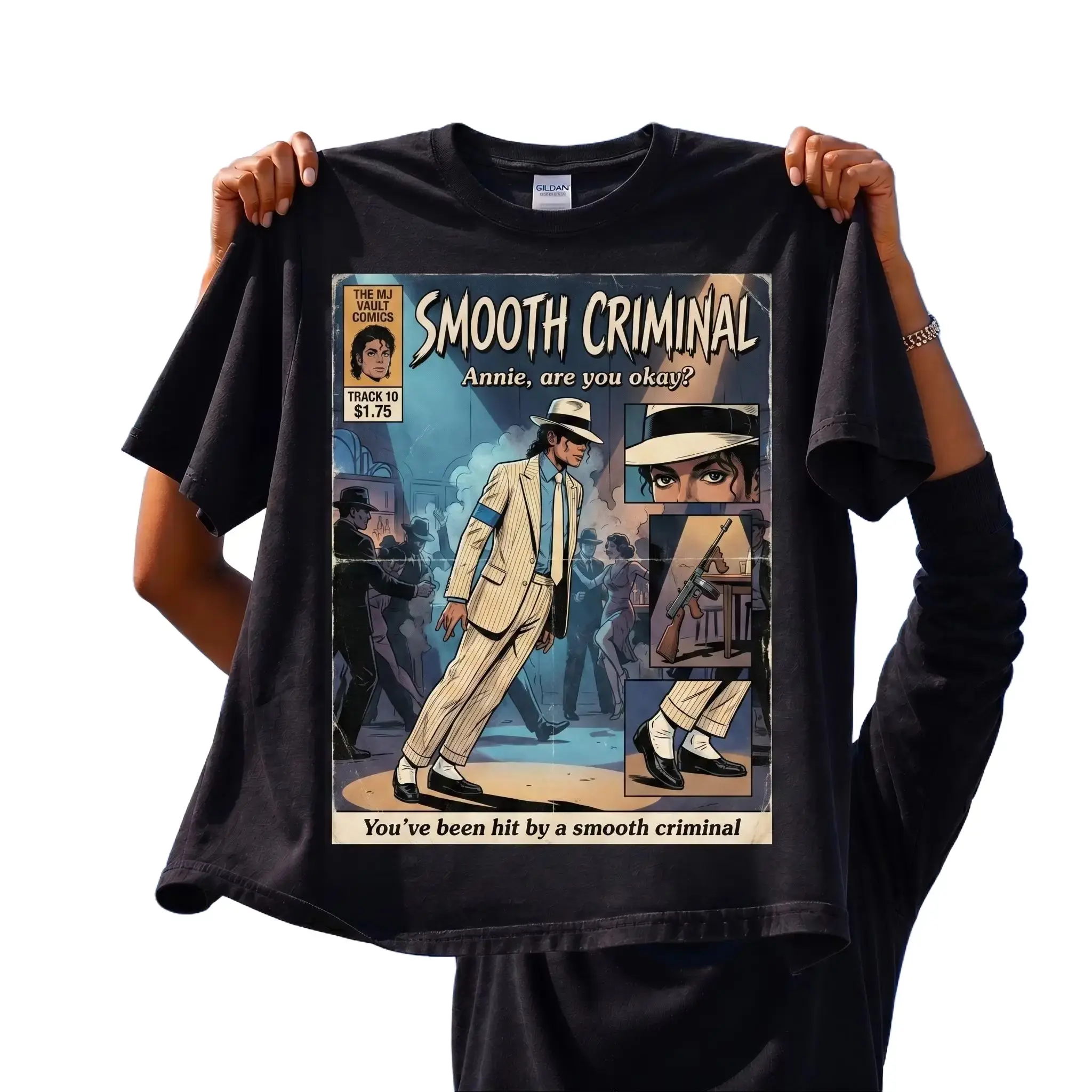 [SALE UP TO 35%] Michael Jackson Smooth Criminal Shirt, Noir Comic Art Tee, Graphics Tee, Gift for Him, Perfect Gift for Fans