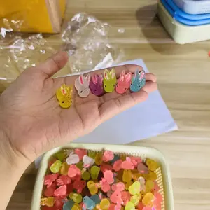 Mini Colorful Glow-In-The-Dark Bunny Handmade DIY Micro Landscape Gardening, Gift Resin Night Glowing Rabbit Garden Sculptures Statues