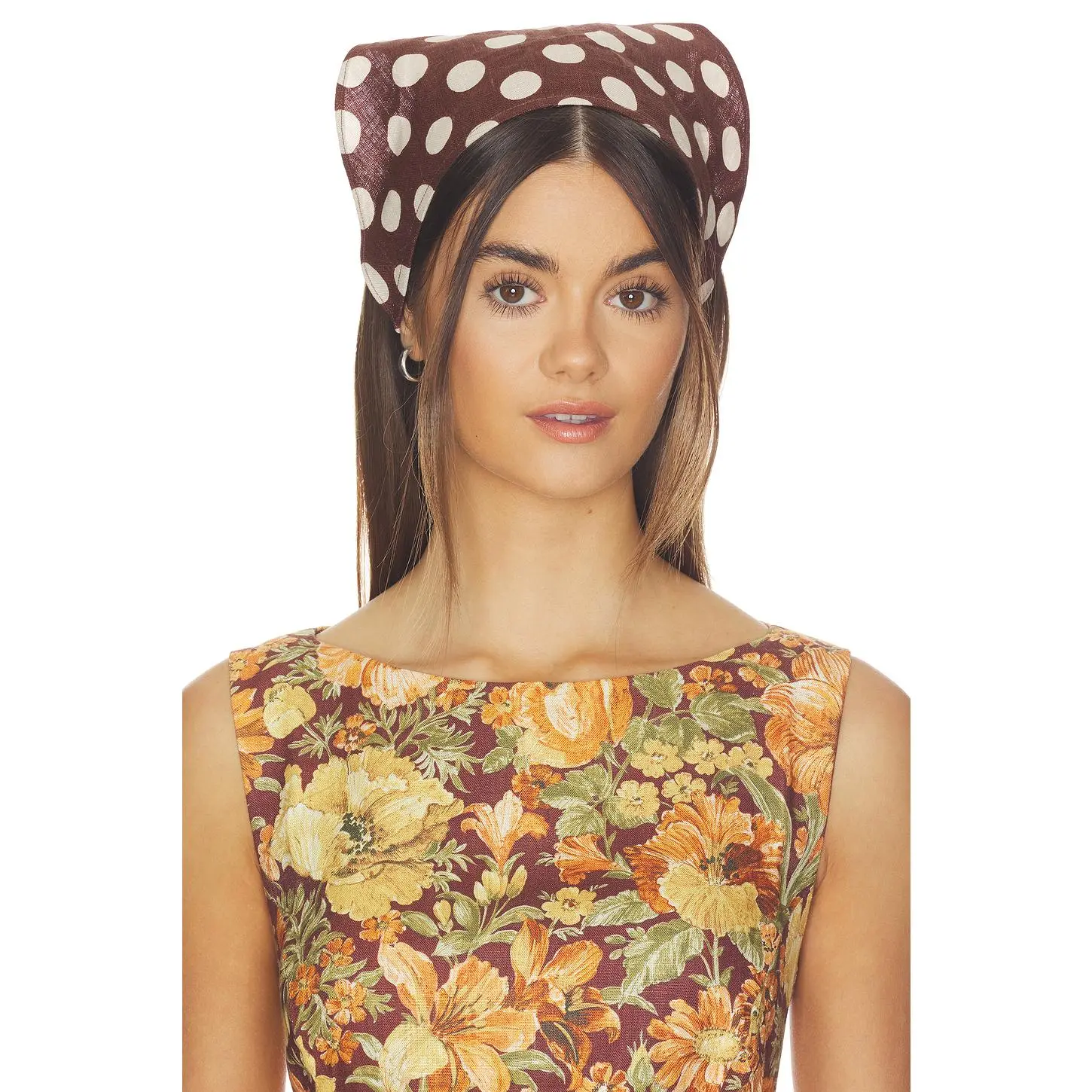 FAITHFULL THE BRAND Simona Head Scarf in Cioccolato Dot